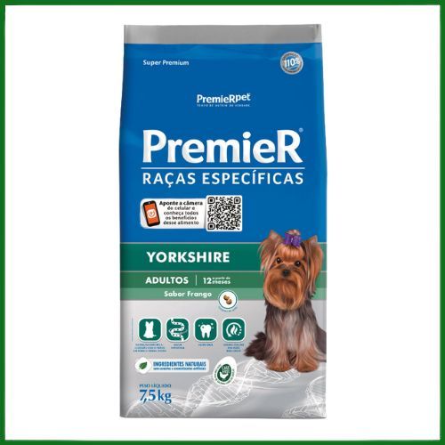Ração Seca Premier para Cachorros Adultos da Raça Yorkshire