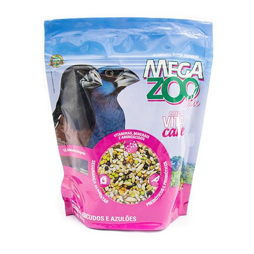 Ração Seca Mega Zoo Mix para Pássaros Curió e Bicudo