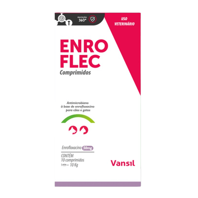 Enro Flec Comprimidos — Enrofloxacino 50 mg / 150 mg (10 comprimidos)
