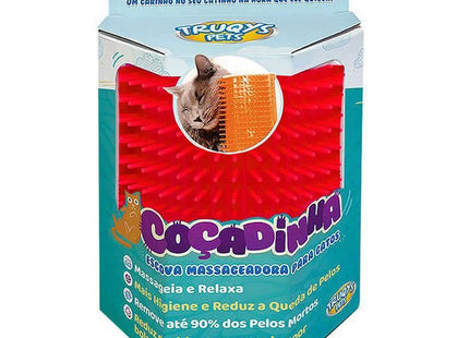 Escova Massageadora Coçadinha para Gatos – Vermelha