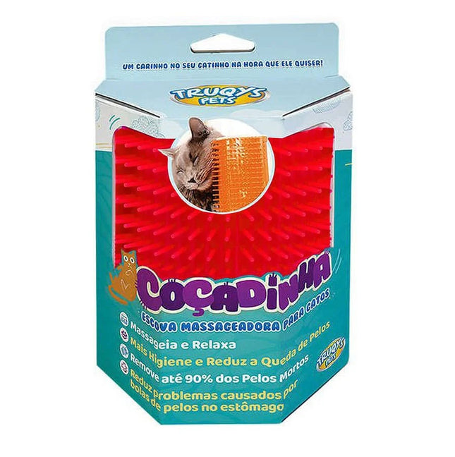 Escova Massageadora Coçadinha para Gatos – Vermelha