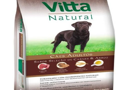 Ração Seca Vitta Natural Carne e Arroz para Cachorros Adultos