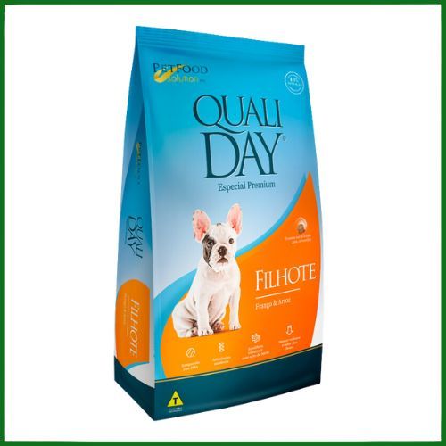 Ração Seca Qualiday Frango e Arroz para Cachorros Filhotes