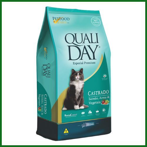 Ração Seca Qualiday Salmão para Gatos Castrados