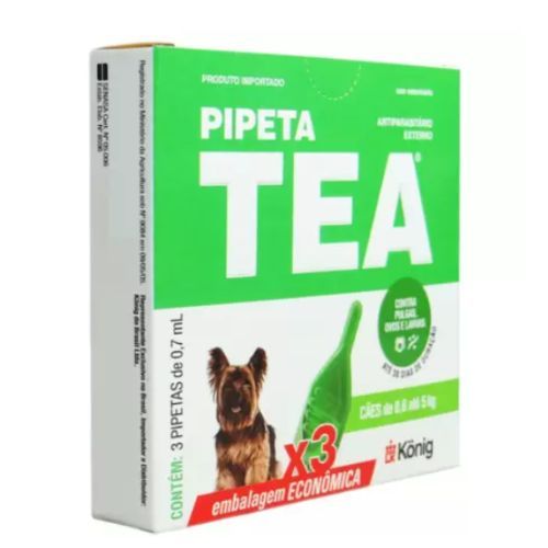 Antiparasitário Externo König Pipeta Tea 0,7ml para Cães