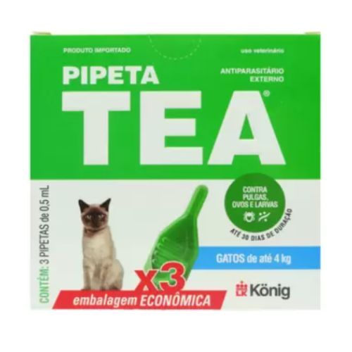 Antiparasitário Externo König Pipeta Tea 0,5ml para Gato