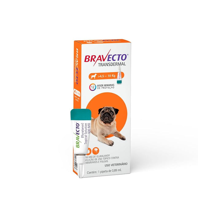 Bravecto Transdermal Cães 4,5–10 kg – 250 mg