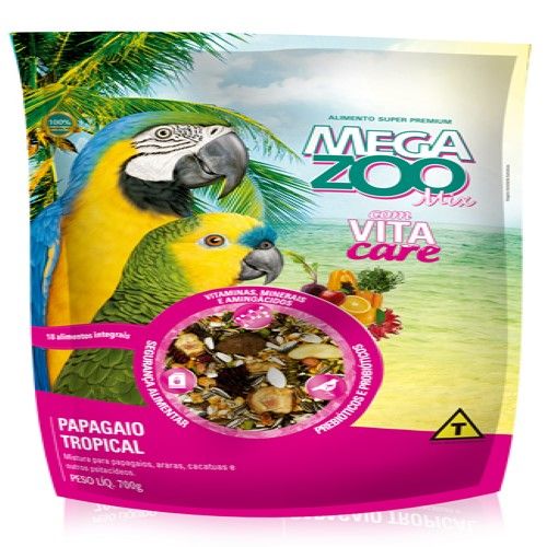Ração Seca Mega Zoo Mix para Papagaios Tropicais
