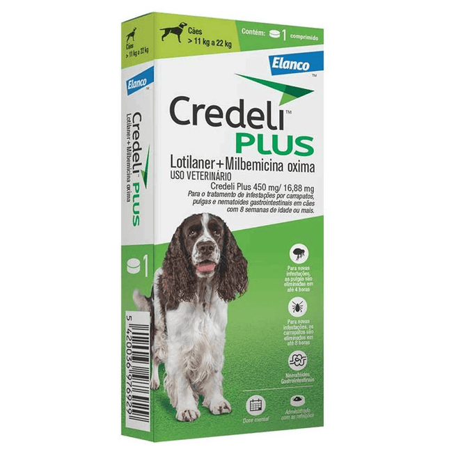 Credeli Plus 450 mg – Antiparasitário Oral para Cães de 11‑22 kg