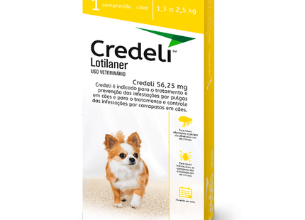 Credeli 56,25 mg – Antiparasitário Oral para Cães de 1,3‑2,5 kg