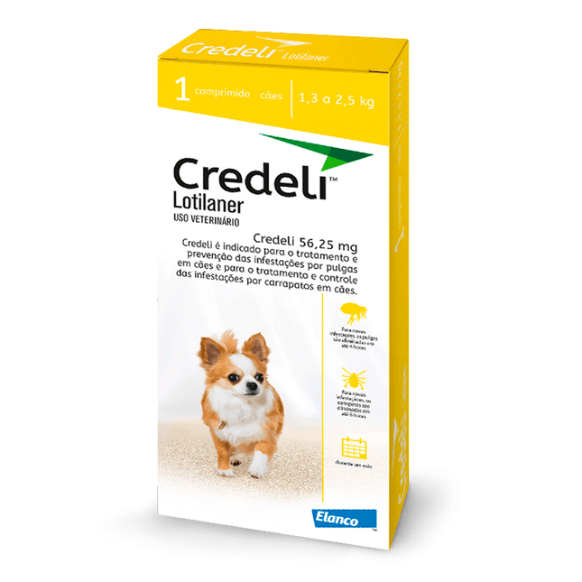 Credeli 56,25 mg – Antiparasitário Oral para Cães de 1,3‑2,5 kg