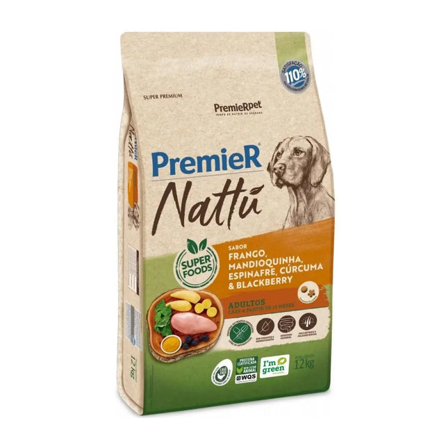 Ração Seca Premier Nattu Mandioquinha para Cachorros Adultos
