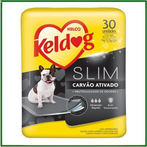 Tapete Higiênico Kelco Slim Ultra Dry Carvao Ativado para Cães