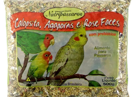 Mistura para Calopsita, Agapornis e Rose Faces – Nutripássaros 500 g