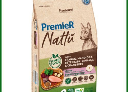 Ração Seca Premier Nattu Mandioca para Cachorros Adultos de Porte Pequeno Sênior