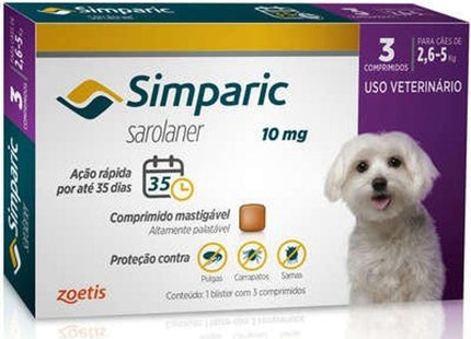 Simparic 10 mg (2,6–5 kg) – Comprimido mastigável
