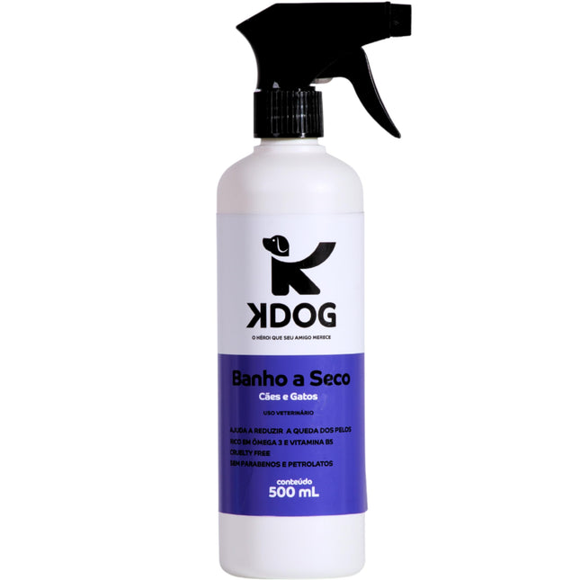 Banho a Seco KDog 500 mL – Limpeza sem água para cães e gatos