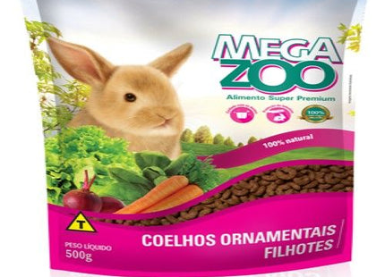 Ração Seca Mega Zoo para Coelhos Filhotes Ornamentais
