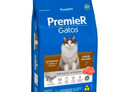 Premier Pet Gatos Castrados Ambientes Internos 6 Meses a 6  Anos 7,5kg