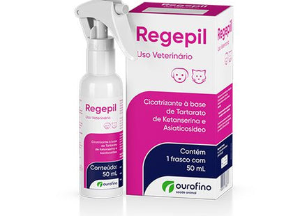 Solução Dermatológica Ourofino Regepil 50ml para Cachorros e Gatos