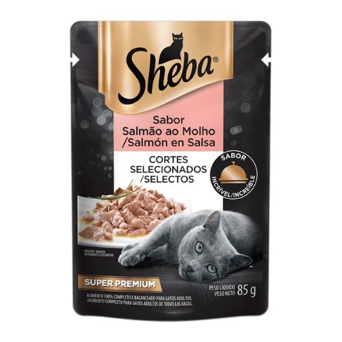 Ração Úmida Sheba Salmão em Molho para Gatos Adultos