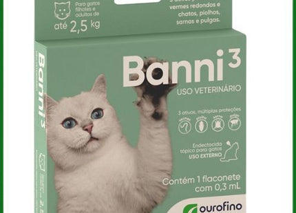 Antiparasitário Externo Ourofino Banni 3 para Gatos