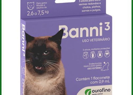 Antiparasitário Externo Ourofino Banni 3 para Gatos