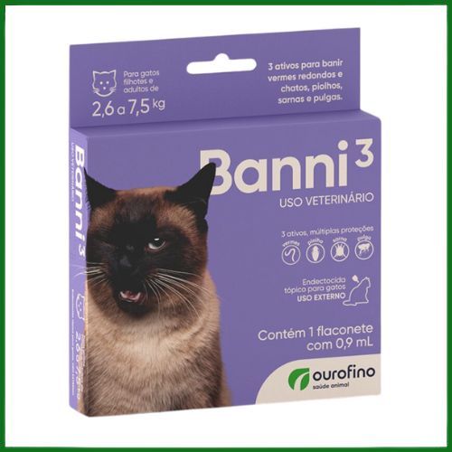 Antiparasitário Externo Ourofino Banni 3 para Gatos