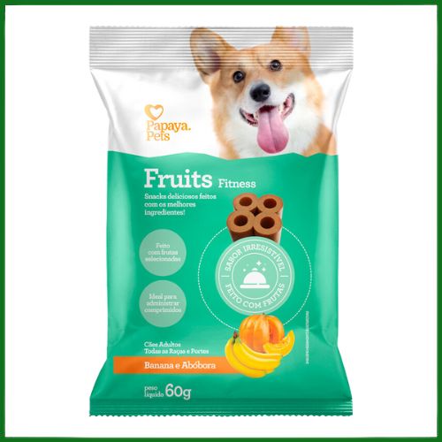 Petisco Papaya Pets Fitness Banana e Abóbora para Cachorros
