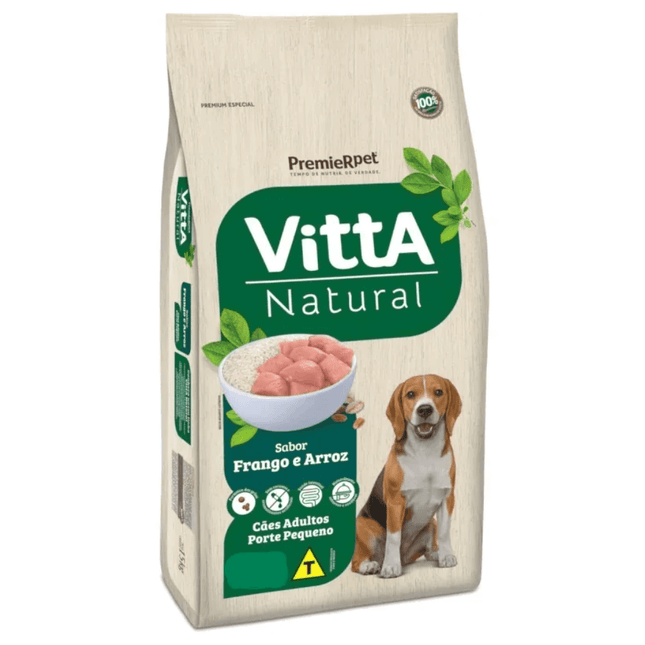 Vitta Natural Frango & Cereais Integrais para Cães Adultos de Porte Pequeno