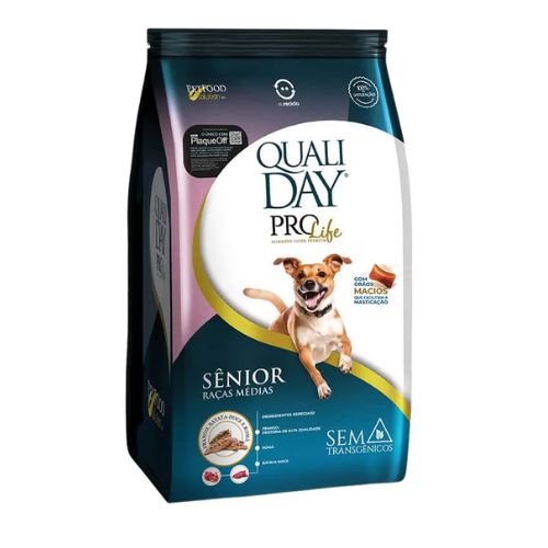 Ração Seca Qualiday Prolife para Cachorros Sênior de Porte Médio