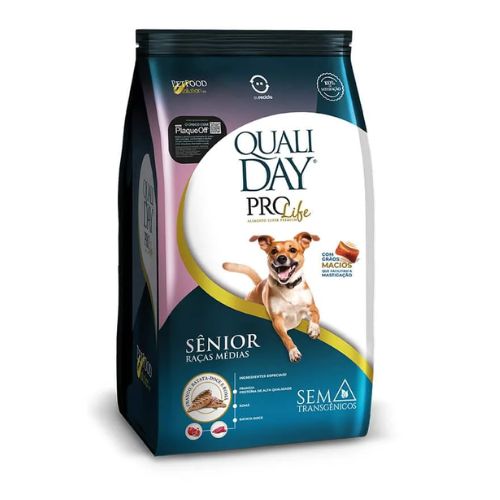 Ração Seca Qualiday Prolife para Cachorros Sênior de Porte Médio