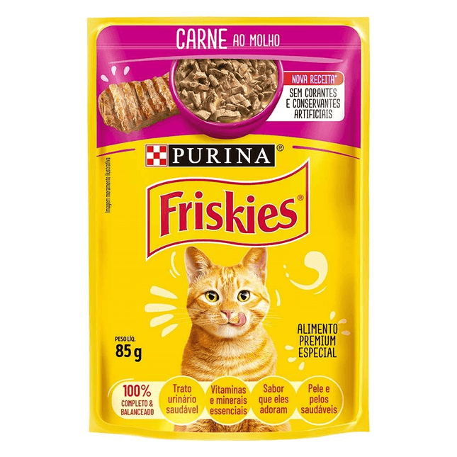 Friskies Sachê ao Molho Gatos Adultos 85 g – Sabores
