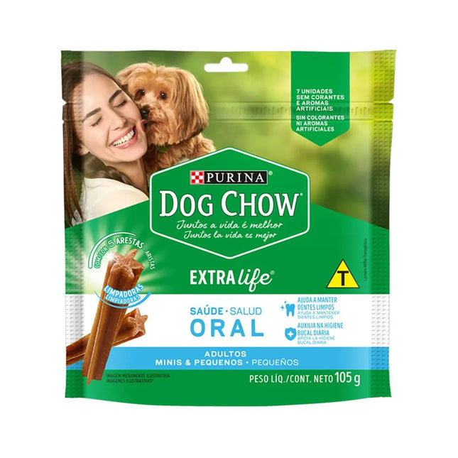 Dog Chow Saúde Oral – Petisco para Cães Adultos Minis e Pequenos