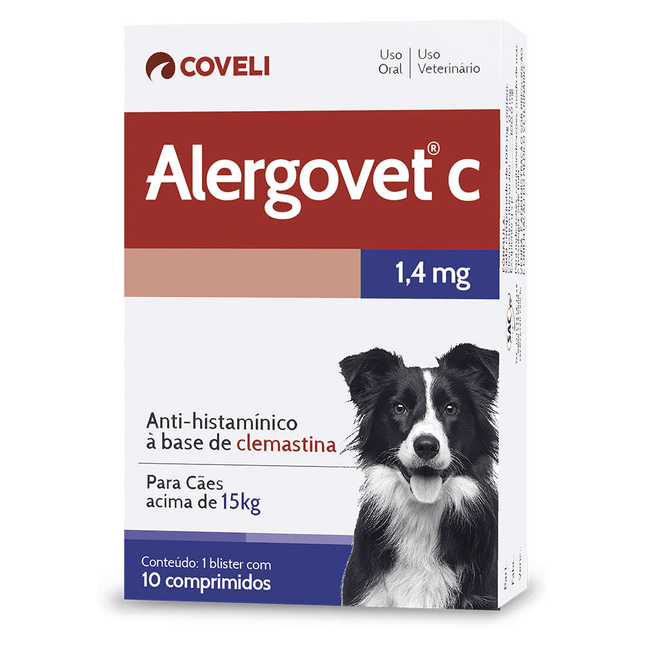 Alergovet C 1,4 mg – Antialérgico Veterinário (10 comprimidos)
