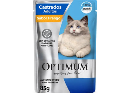 Ração Úmida Optimum Sachê para Gatos Adultos Castrados