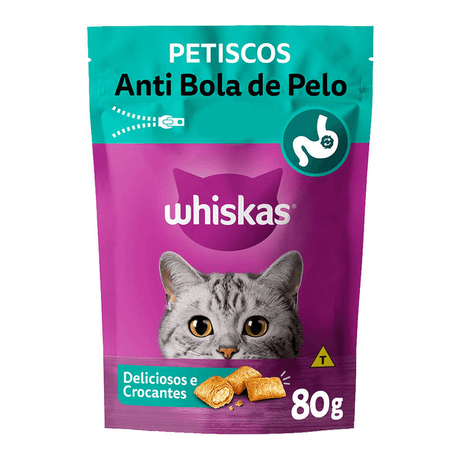 Whiskas Temptations Anti Bola de Pelo – 40 g / 80 g