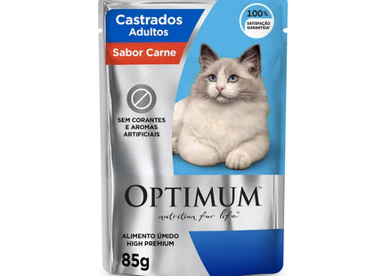 Ração Úmida Optimum Sachê para Gatos Adultos Castrados