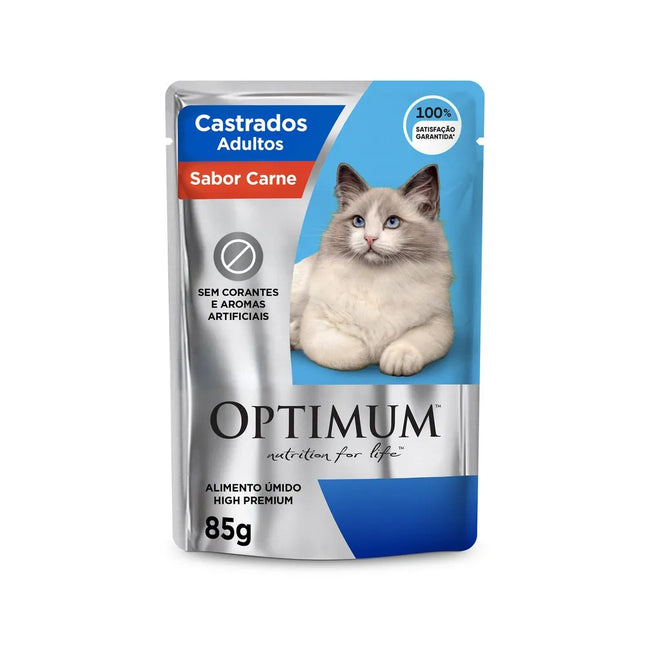 Ração Úmida Optimum Sachê para Gatos Adultos Castrados