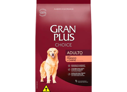 Ração GranPlus Choice Cães Adultos Sabor Frango e Carne 20 kg