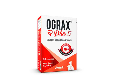 Ograx Plus 5 – Suplemento Ômega‑3 para Cães e Gatos (30 Cápsulas)