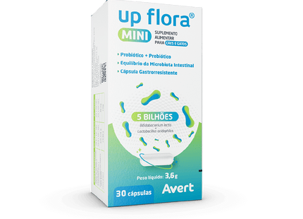 Up Flora Mini – Suplemento Probiótico & Prebiótico para Cães e Gatos