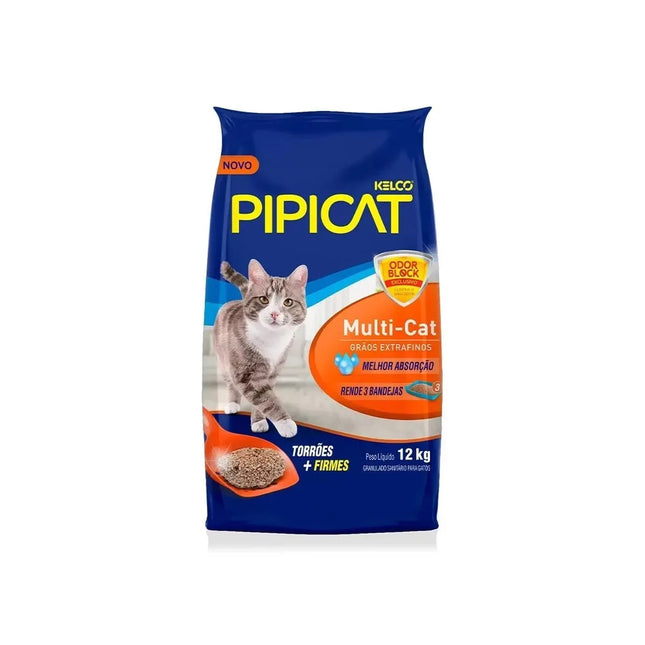 Areia Higiênica Pipicat Multi-Cat Odor Block – 12 kg
