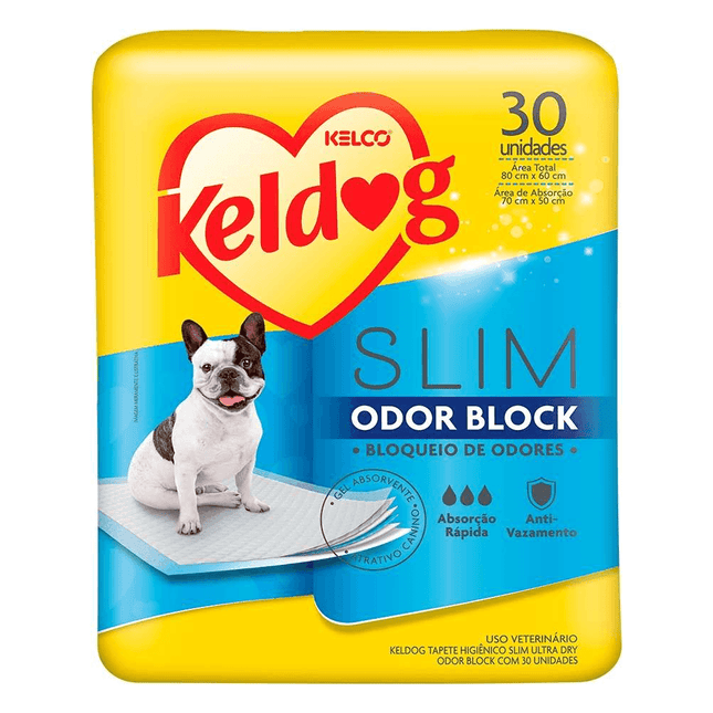 Tapete Higiênico Keldog Slim Ultra Dry Odor Block 80×60 cm – 30 un.