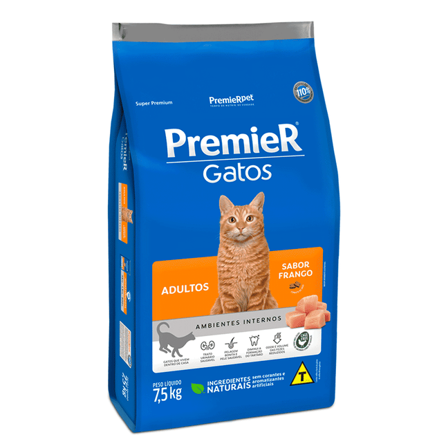 Ração Seca Premier Ambientes Internos Gato Adulto