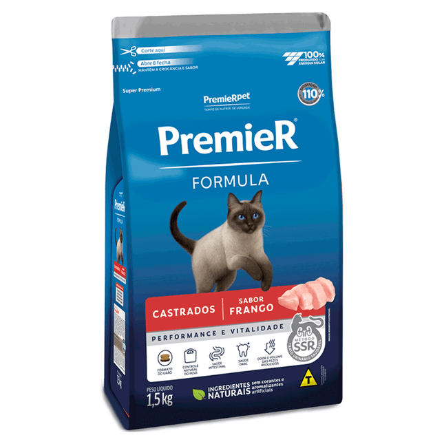 Ração Seca Premier Fórmula Gatos Castrados