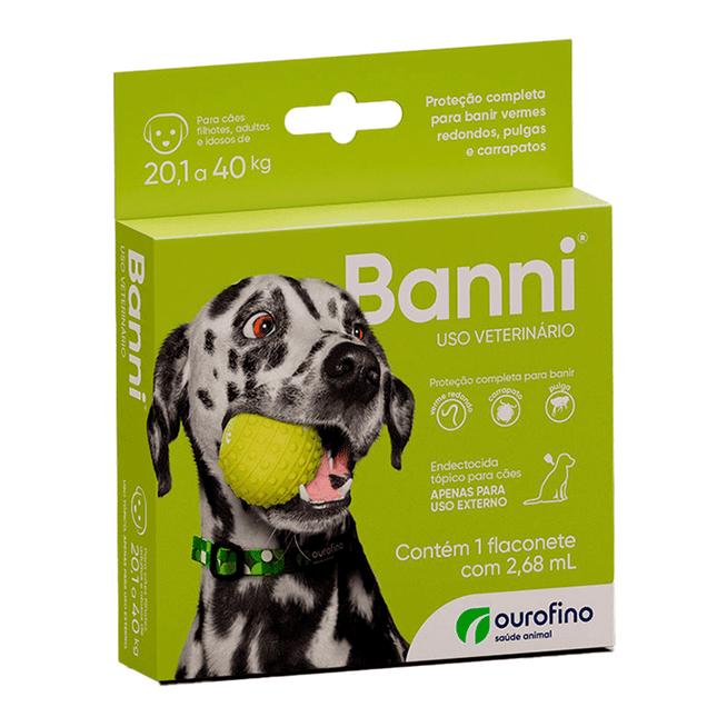 Banni® 2,68 mL – Antiparasitário Tópico para Cães de 20,1 a 40 kg