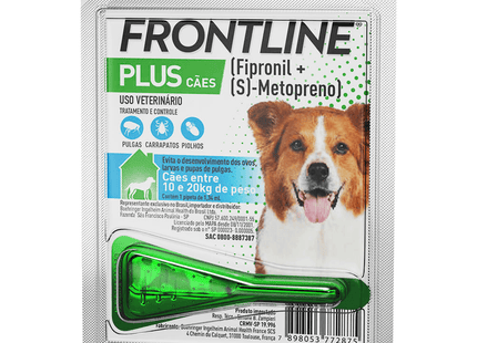 Frontline Plus Cães M 10‑20 kg — Antipulgas e Carrapatos