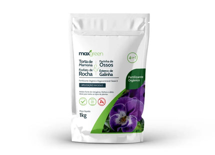 Maxgreen Mamona + Osso + Esterco + Fosfato 1 kg – Fertilizante Orgânico Completo