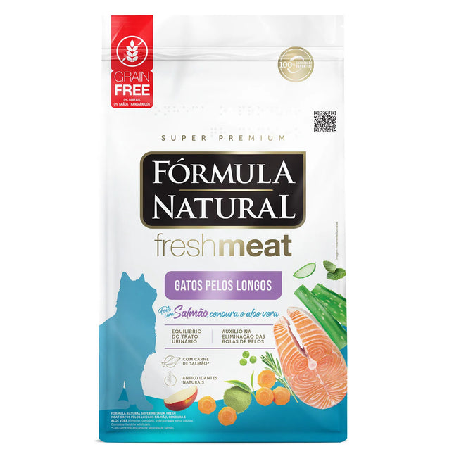 Ração Seca Fórmula Natural Fresh Meat Pelo Longo para Gatos